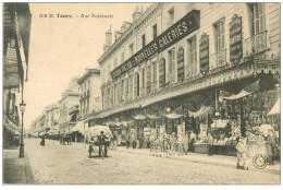 37 TOURS. Rue Nationale 1910. Grand Bazar Nouvelles Galeries - Tours