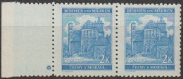 047/ Pof. 59, Clear Blue (very Rare), Border Pair, Plate Mark * - Unused Stamps