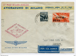 1947 Milano/Bergamo - Aerogramma Del Volo Con Aereo Di Gara - Luchtpost