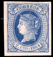 Spain 1864 2c Blue On Lilac Unused Without Gum. - Nuovi