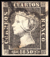 Spain 1850 6c Black Thin Paper Fine Used. - Gebruikt