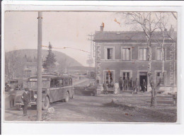 Carte Photo D'un Autobus De La Ligen GIAT - Le Camp De La Fontaine Du Berger, Hôtel De La Station - Très Bon état - Andere & Zonder Classificatie