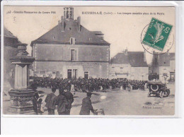 ECUEILLE - Les Troupes Massées Place De La Mairie - Grandes Manoeuvres Du Centre 1908 - Très Bon état - Autres & Non Classés