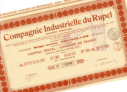 COMPAGNIE INDUSTRIELLE Du RUPEL (1920) - Mines