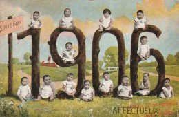 HO Nw (2) ANNEE 1906 - GROUPE DE BEBES , DECOR CHAMPETRE - 2 SCANS - Groupes D'enfants & Familles