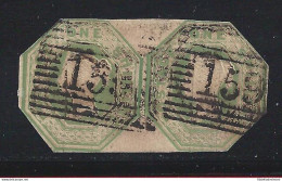 1847 GRAN BRETAGNA - N. 7 Effigie Della Regina Vittoria 1 Scellino Verde - Coppia Usata - Sonstige & Ohne Zuordnung