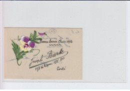 CORTE: Bonne Année 1912, Joseph Barte, Petite Carte De Militaire Avec Fleurs (celluloide)  - Très Bon état - Autres & Non Classés