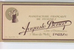 OYONNAX - Manufacture Française De Peignes Auguste Bonaz Usine à Oyonnax, 7 Rue De Metz Parix Xe - Très Bon état - Oyonnax