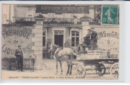 AUXERRE: Spécialité "fraises Des Bois" Lucien Plait, 3 Place Robillard, Attelage - état - Auxerre