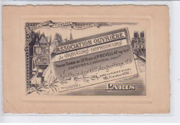 PARIS: Association Ouvrière De Graveurs Imprimeurs, Fondée En 1876 Par J.P. REVELLAT,jacquet Et L'hopita- Très Bon état - Otros & Sin Clasificación