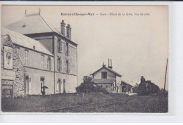 BARNEVILLE-sur-MER: Gare, Hôtel De La Gare, Vue De Coté, Train, Affiche "lu" - Très Bon état - Barneville