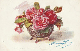 HO Nw (6) CARTE PUBLICITAIRE PHOSPHATINE FALIERES - COUPE DE ROSES - ILLUSTRATEUR M.  LEMAIRE - 2 SCANS - Reclame