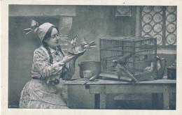 HO Nw (6) CARTE PUBLICITAIRE CHOCOLAT LOUIT  - BECQUEE AUX OISEAUX - CAGE - 2 SCANS - Advertising