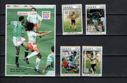 Ghana 1993 Football Soccer World Cup 4 Stamps + S/s MNH - 1994 – Stati Uniti