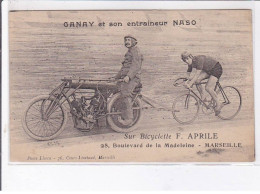 MARSEILLE: Ganay Et Son Entraineur Naso Sur Bicyclette F. APRILE, Moto, Vélo - Très Bon état - Otros & Sin Clasificación
