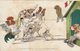 HO Nw (10) IL PRIMO ATTACCO N° 2 - LA PREMIERE ATTAQUE CHIENS ET COQ - ILLUSTRATEUR - 2 SCANS - Satirisch