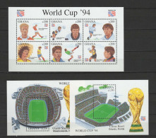 Ghana 1994 Football Soccer World Cup Sheetlet + 2 S/s MNH - 1994 – Stati Uniti