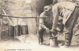 HO Nw (10) AU CANTONNEMENT - PREPARATION DU CAFE - 2 SCANS  - Oorlog 1914-18