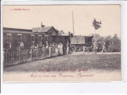 SAONE ET LOIRE: Arrêt Du Train Aux Fougérer(?) (Iguerande), Crue Du 17 Octobre 1907, Attelage - Très Bon état - Other & Unclassified