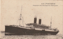 HO Nw (11) S. S. PORTHOS - PAQUEBOT DES MESSAGERIES MARITIMES - 2 SCANS - Piroscafi