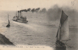 HO Nw 11-(62) BOULOGNE SUR MER - LA " MALLE " EN MER - STEAMER  - 2 SCANS - Otros & Sin Clasificación