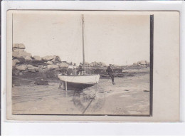 PLOUMANAC'H: Bateau En Mer Basse Sur Le Sable - Très Bon état - Ploumanac'h