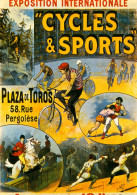 CPM- Affiche "CYCLES & SPORTS" Exposition Internationale, Paris 58 R. Pergolèse* Lutte, Cyclisme, Escrime ..TBE - Circus