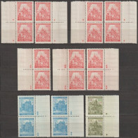 046/ Pof. 57,59,61, Border Pairs, Diff. Plate Marks - Nuevos