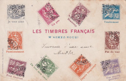 JA 28- LES TIMBRES FRANCAIS - M'AIMEZ VOUS ? LANGAGE DES TIMBRES - Francobolli (rappresentazioni)