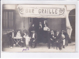 OLLIOULES: Carte Photo Du Bar GRAILLE - éditeur De CPA - Très Bon état - Andere & Zonder Classificatie