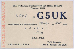 Ad9134 - GREAT BRITAIN - RADIO FREQUENCY CARD - England - 1947 - Radio