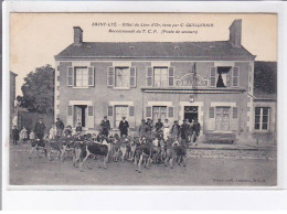 SAINT-LYE: Hôtel Du Lion D'or Tenu Par C. Quillerier Recommandé Du T.C.F. Poste De Secours, Cachet Chiens- Très Bon état - Chatillon Coligny