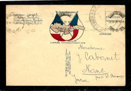 Carte Oblit CHARTRE  GARE  1939 / LEGION TCHECOSLOVAQUE ET  DRAPEAUX - Oorlog 1939-45