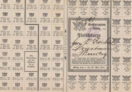 Fleischkarte Großherzogtum Baden - 1916  (69000) - Documenti Storici