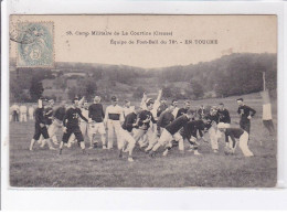 LA COURTINE: Camp Militaire De La Courtine équipe De Foot-ball Du 78e En Touche, Rugby - Très Bon état - La Courtine