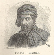 Donatello - Incisione Antica Del 1925 - Engraving - Estampas & Grabados