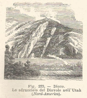 Utah - Lo Sdrucciolo Del Diavolo - Incisione Antica Del 1925 - Engraving - Estampas & Grabados