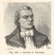 Georges Jacques Danton - Incisione Antica Del 1925 - Engraving - Stampe & Incisioni