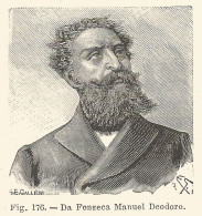 Manuel Deodoro Da Fonseca - Incisione Antica Del 1925 - Engraving - Stampe & Incisioni