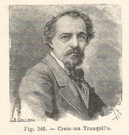 Tranquillo Cremona - Incisione Antica Del 1925 - Engraving - Estampas & Grabados