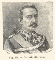 Giovanni Corvetto - Incisione Antica Del 1925 - Engraving - Estampas & Grabados