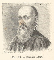 Luigi Cornaro - Incisione Antica Del 1925 - Engraving - Stampe & Incisioni