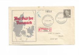 Copenhagen Denmark First Day Registered Cover To Falun Sweden 1949 50ore Frederik IX,  Michel 313 FDC - Brieven En Documenten