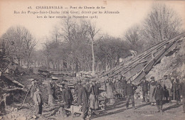 KO 30-(08) CHARLEVILLE - PONT DU CHEMIN DE FER - RUE DES FORGES SAINT CHARLES - CARTE SOUSCRIPTION STE DE GYMNASTIQUE  - Charleville