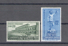 1950 Italia - Repubblica, Unesco, 2 Valori, N. 618-619, MNH** - Otros & Sin Clasificación