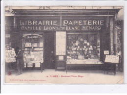 NIMES: Boulevard Victor Hugo, Librairie Papeterie Camille Lions De Blanc Ménard - état - Nîmes