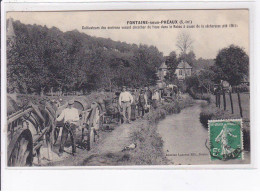 FONTAINE-sous-PREAUX: Cultivateurs Des Environs Venant Chercher De L'eau Dans Le Robec - état - Sonstige & Ohne Zuordnung