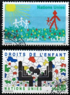 VEREINTE NATIONEN, UNO - GENF,  1991, MI 202 - 203, DROITS DE L'ENFANT,  GESTEMPELT, OBLITERE - Gebruikt