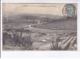 ARLEUF: Vue Du Port De Pont-charreau Un Jour De Flottage - état - Autres & Non Classés