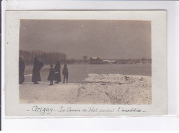 GRIGNY: Le Chemin Du Port Pendant L'inondation - Très Bon état - Grigny